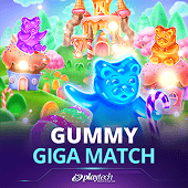 Gummy Giga Match slot cover art showing gummy bears