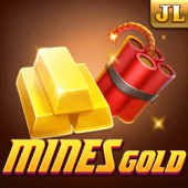 Mines Gold slot cover art showing a gold mine cart