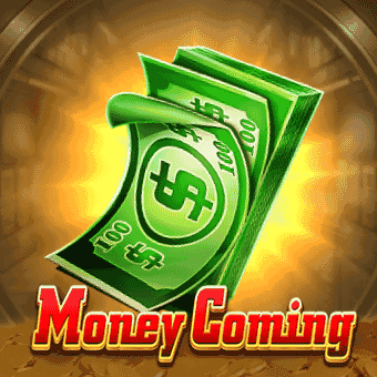 Money Coming slot cover art showing falling cash notes